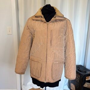 Tan chore coat with removable lining nylon outer size large